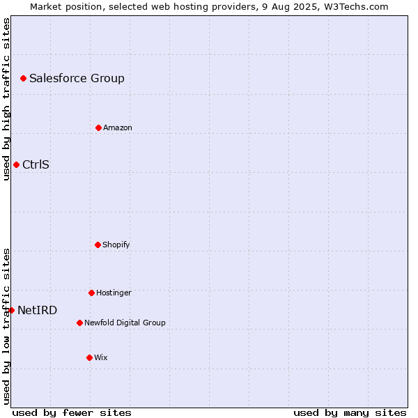 Market position of Salesforce Group vs. CtrlS vs. NetIRD
