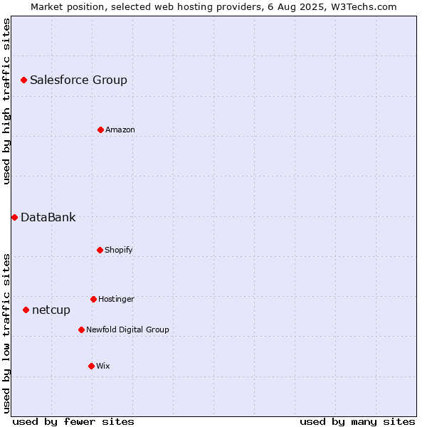 Market position of netcup vs. Salesforce Group vs. DataBank