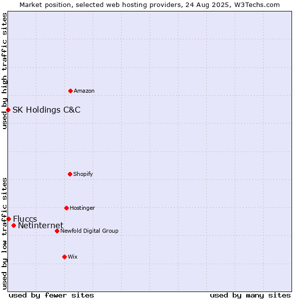 Market position of Netinternet vs. Fluccs vs. SK Holdings C&C