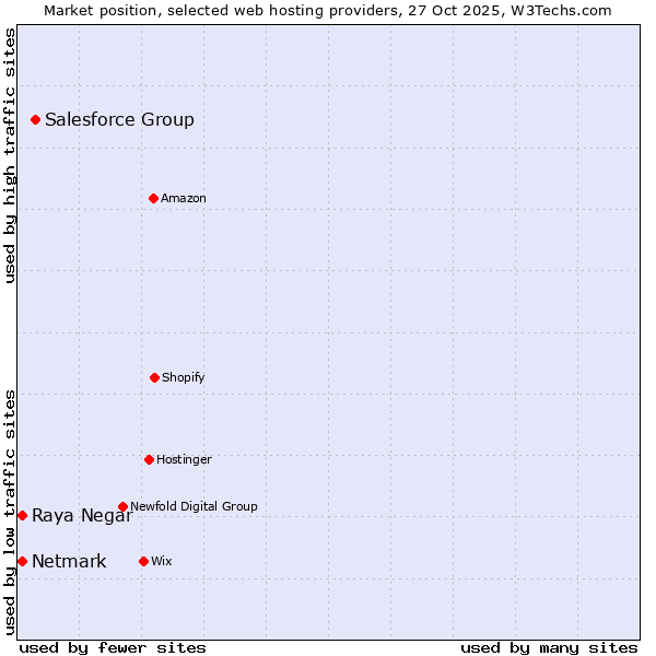 Market position of Salesforce Group vs. Raya Negar vs. Netmark