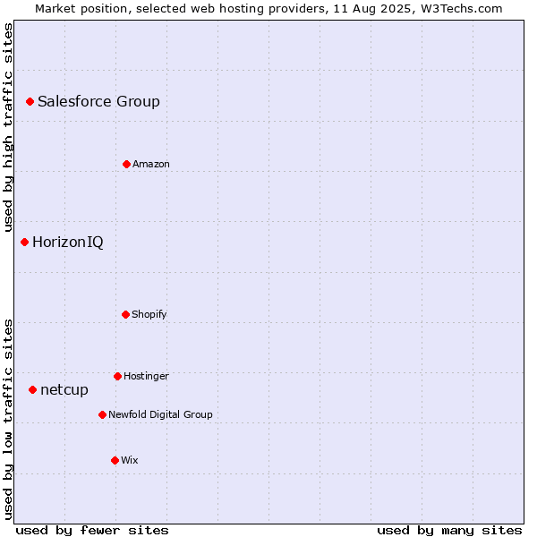 Market position of netcup vs. Salesforce Group vs. HorizonIQ
