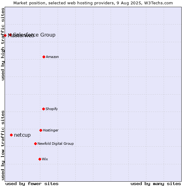 Market position of netcup vs. Salesforce Group vs. Masterweb