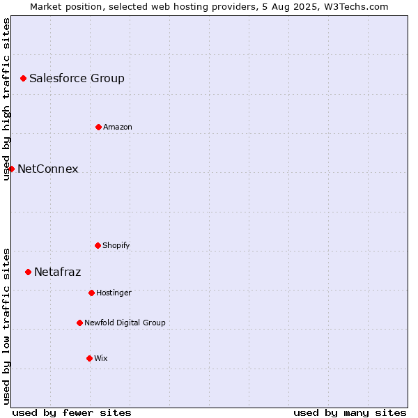 Market position of Netafraz vs. Salesforce Group vs. NetConnex