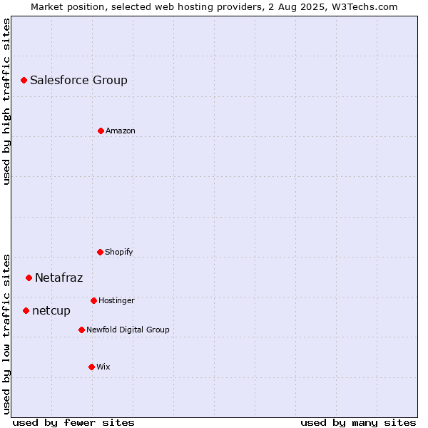 Market position of Netafraz vs. netcup vs. Salesforce Group