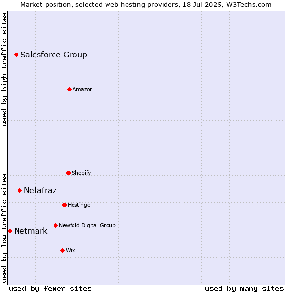 Market position of Netafraz vs. Salesforce Group vs. Netmark