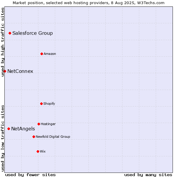 Market position of Salesforce Group vs. NetAngels vs. NetConnex