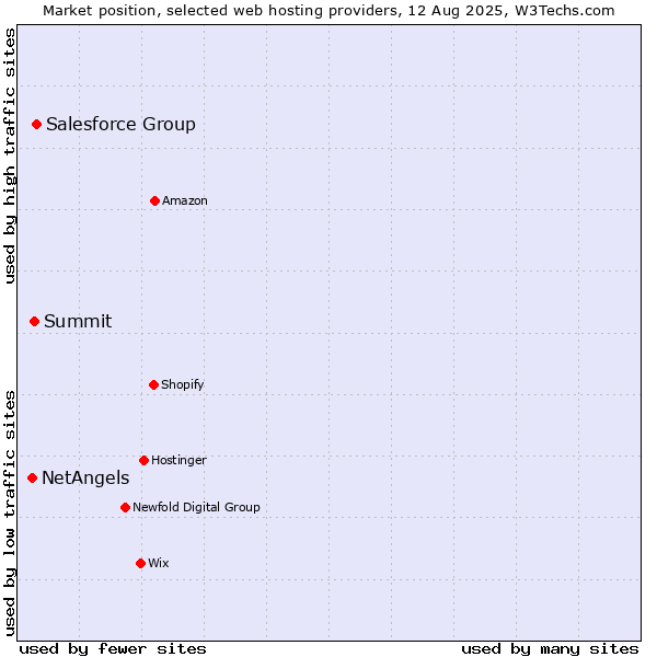 Market position of Salesforce Group vs. Summit vs. NetAngels