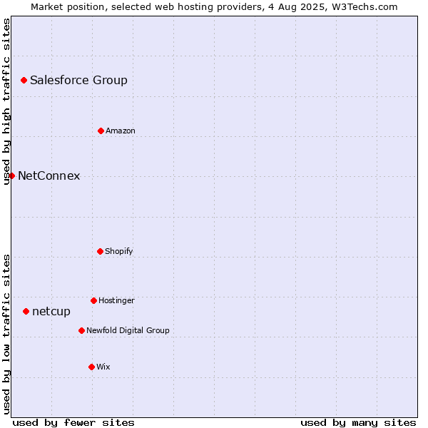 Market position of netcup vs. Salesforce Group vs. NetConnex