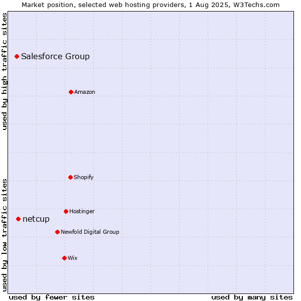 Market position of netcup vs. Salesforce Group