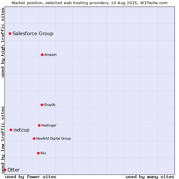 Market position of netcup vs. Salesforce Group vs. Otter