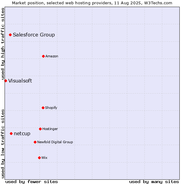 Market position of netcup vs. Salesforce Group vs. Visualsoft