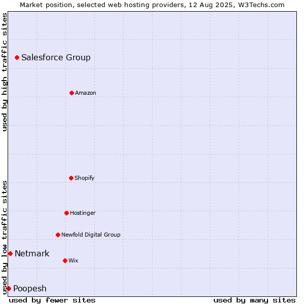 Market position of Salesforce Group vs. Netmark vs. Poopesh