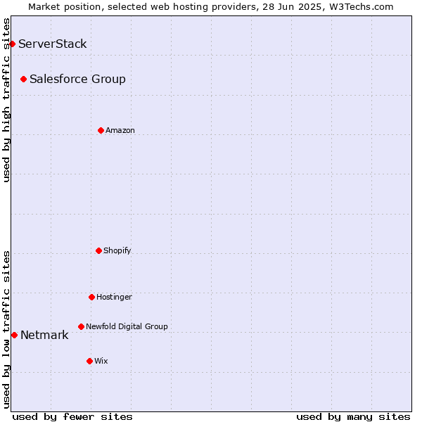Market position of Salesforce Group vs. Netmark vs. ServerStack
