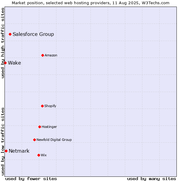 Market position of Salesforce Group vs. Netmark vs. Wake