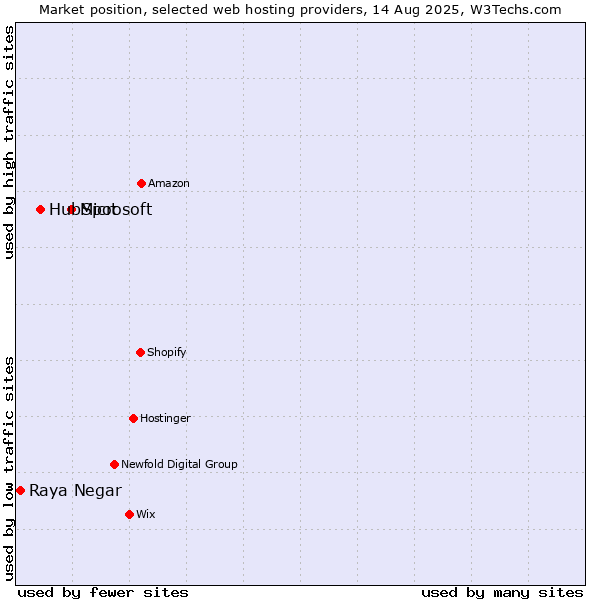 Market position of Microsoft vs. HubSpot vs. Raya Negar