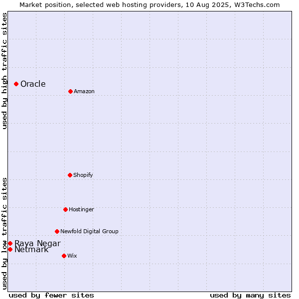 Market position of Oracle vs. Netmark vs. Raya Negar